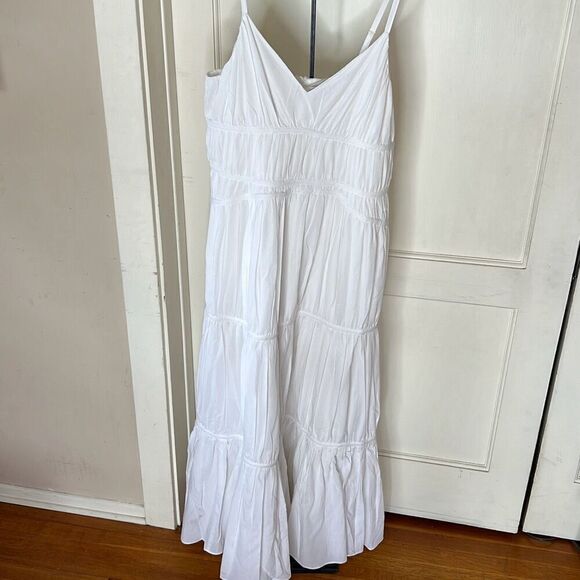 Trina Turk GEMMA DRESS White Tiered Maxi Sun Dress Size 12 Nwt - Picture 3 of 9